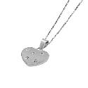 9ct White Gold Moon Heart Pendant