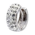 9ct White Gold Men's Single Crystal Huggie Earring