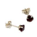 9ct Yellow Gold Garnet Stud Earring 4mm