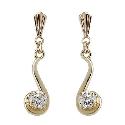 9ct Yellow Gold Cubic Zirconia Drop Earrings 4mm