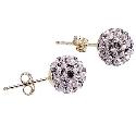 Evoke 9ct Yellow Gold Lilac Stud Earrings