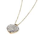 9ct Gold 15mm Domed Crystal Heart Pendant with 18" Chain