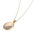 9ct Gold 21mm Oval Diamond Set Locket with 16" Chain