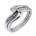 9ct White Gold Third Carat Diamond Twist Bridal Ring Set