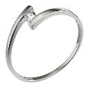 9ct White Gold Cubic Zirconia Kick Ring