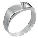 Men's 9ct White Gold Diagonal Detail Ring