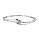 Silver and Diamond Crossover Bangle