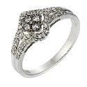 Silvermist Third Carat Grey and White Diamond Ring