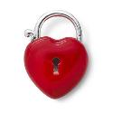 Love Stories Sterling Silver Rouge Enamel Heart Charm