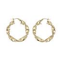 9ct Yellow Twist Gold Fancy Twist Creole Earrings 30mm