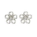 9ct White Gold Daisy Earrings