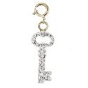 9ct Yellow Gold Crystal Key Charm