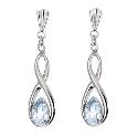 9ct White Gold Blue Topaz Figure of Eight Earrings