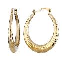 9ct Yellow Gold Crystal Creole Earrings 24mm