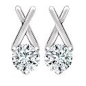 Diamond Christmas Kisses Cross Earrings