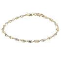 9ct Gold Two Colour 8" Singapore Bracelet