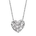 Sterling Silver Diamond Set Heart Pendant