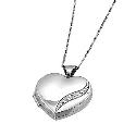 9ct White Gold Diamond Locket