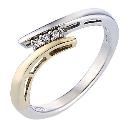 Duet 9ct Yellow Gold and Sterling Silver Ring - Large