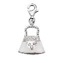 Sterling Silver Stone Set Handbag Charm