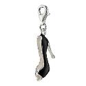 Sterling Silver and Black Enamel Shoe Charm Sterling Silver and Black Enamel Shoe Charm