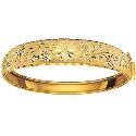 9ct Gold Hinged Diamond-cut Bangle