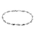 9ct White Gold 7.25" Twist Herringbone Bracelet