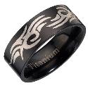 Black Titanium Tribal Ring