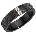 Black Stainless Steel Cubic Zirconia Ring