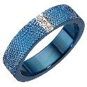 Blue Stainless Steel Cubic Zirconia Ring