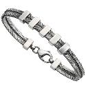 Sterling Silver Men's 5 Bar Bracelet