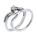 18ct White Gold Third Carat Diamond Twist Bridal Ring Set