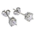 9ct White Gold Half Carat Stud Earrings