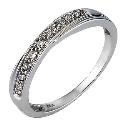 9ct White Gold Diamond Crossover Ring