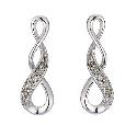 9ct White Gold Diamond Twist Earrings