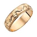 9ct Yellow Gold Men's Patterned Wedding Ring