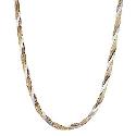 9ct Three Colour Gold Herringbone Necklace