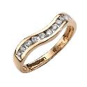 9ct Yellow Gold Quarter Carat Diamond Wave  Ring