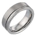 Titanium Single Groove Matt & Polished Ring