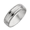 9ct White Gold Matt/Polished Wedding Ring