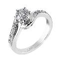 9ct White Gold Quarter Carat Diamond Cluster Ring