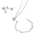 Sterling Silver Cubic Zirconia Pendant and Bracelet Set