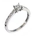 9ct White Gold Diamond Solitaire Ring