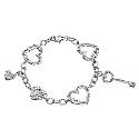 Giles Deacon Sterling Silver Locked Heart Bracelet