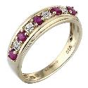 9ct Gold Ruby & Diamond Eternity Ring