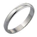 18ct White Gold  Plain Wedding 3mm Ring