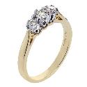 18ct Gold Third Carat Diamond Trilogy Ring