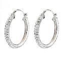 Evoke 9ct White Gold  Creole Earrings