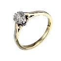 9ct Yellow Gold Third Carat Diamond Illusion Ring