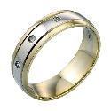 Men's 9ct Two Colour Gold Diamond Ring